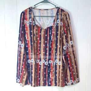 ❤️5/$25 NWOT Emery Rose Floral Striped Women's Top - Multicolor